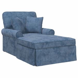 vidaXL Chaise Longe con Gonna con cuscino Blu 157 x 91 x 91 cm ARES