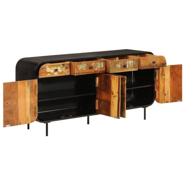 vidaXL Credenza 140x35x70 cm in Legno Massello di Recupero e Metallo