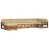 vidaXL Set divani 7 pcs Naturale e Beige Legno di Acacia Massello