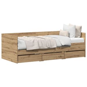 vidaXL Daybed Rovere artigianale 90 x 200 cm Legno ingegnerizzato