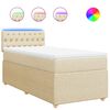 vidaXL Giroletto a Molle con Materasso Crema 90x200 cm inTessuto