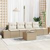vidaXL Set Divano da Giardino 5 pcs Beige e Crema polyrattan