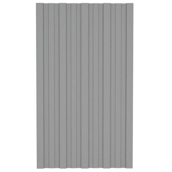 vidaXL Pannelli da Tetto 12 pz in Acciaio Zincato Grigio 80x45 cm