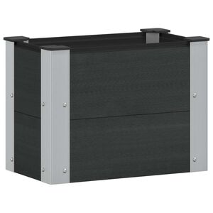 vidaXL Letto rialzato da giardino Nero 50 x 30 x 36 cm