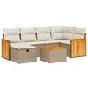 vidaXL Set Divano da Giardino 6 pz con Cuscini Beige in Polyrattan