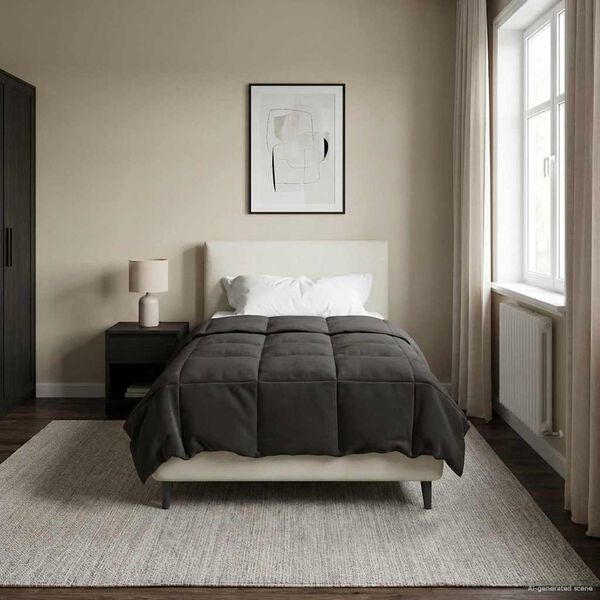 vidaXL Duvet Estivo Trapuntato Antracite 140 x 220 cm Microfibra