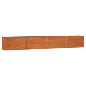 vidaXL Letto Rialzato da Giardino Ruggine 320x40x45 cm Acciaio Corten