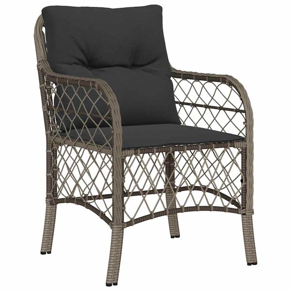 vidaXL Set da Pranzo da Giardino 9 pz con Cuscini in Polyrattan Grigio