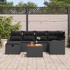vidaXL Set Divano da Giardino con cuscino 7 pcs Nero Poly Rattan