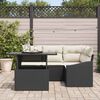 vidaXL Set Divano da Giardino 5 pcs Nero e Crema polyrattan