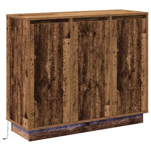 vidaXL Madia LED Legno vecchio 90 x 32 x 75 cm Legno multistrato