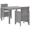 vidaXL Set da Pranzo per Giardino 3 pz Grigio chiaro Polipropilene