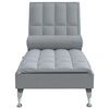 vidaXL Chaise Longue Massaggi Cuscino a Rullo Grigio Chiaro in Tessuto