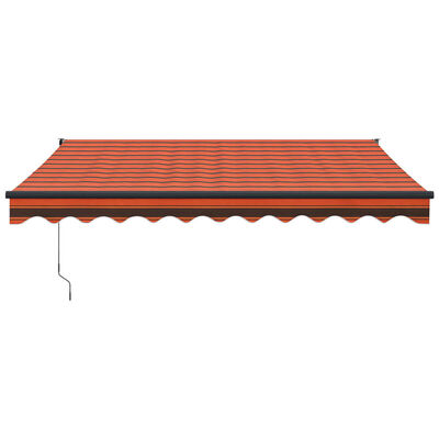 vidaXL Tenda Retrattile Arancione e Marrone 3x2,5m Tessuto e Alluminio
