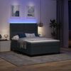 vidaXL Letto a molle con strisce LED Grigio scuro 140 x 190 cm Velluto