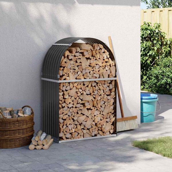 vidaXL Portalegna Antracite 80x45x120 cm Acciaio Zincato