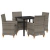 vidaXL Set da Pranzo per Giardino 5 pcs Grigio polyrattan