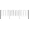 vidaXL Recinzione da Giardino con Parte Superiore ad Anello in Acciaio 504x120 cm Nera