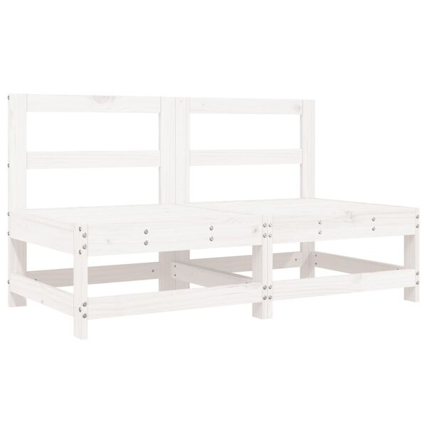 vidaXL Set Salotto da Giardino 8 pz in Legno Massello di Pino Bianco