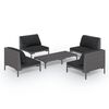 vidaXL Divani da Giardino 5 pz con Cuscini in Polyrattan Grigio Scuro