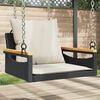 vidaXL Panchina a Dondolo con Cuscini Nera 63x62x40 cm in Polyrattan
