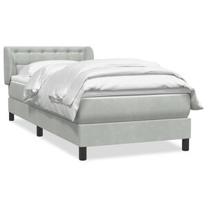 vidaXL Giroletto a Molle con Materasso Grigio Chiaro 80x210 cm Velluto