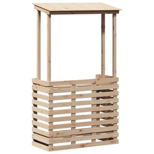 vidaXL Tavolo Bar da Esterno con Tetto 112,5x57x195,5cm Legno Massello