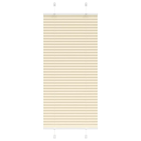 vidaXL Tenda Plissettata Crema 65x100 cm Larghezza Tessuto 64,4 cm