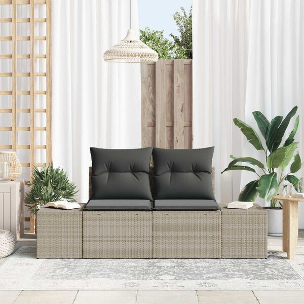vidaXL Divano da giardino Grigio 123 x 62 x 69cm polyrattan