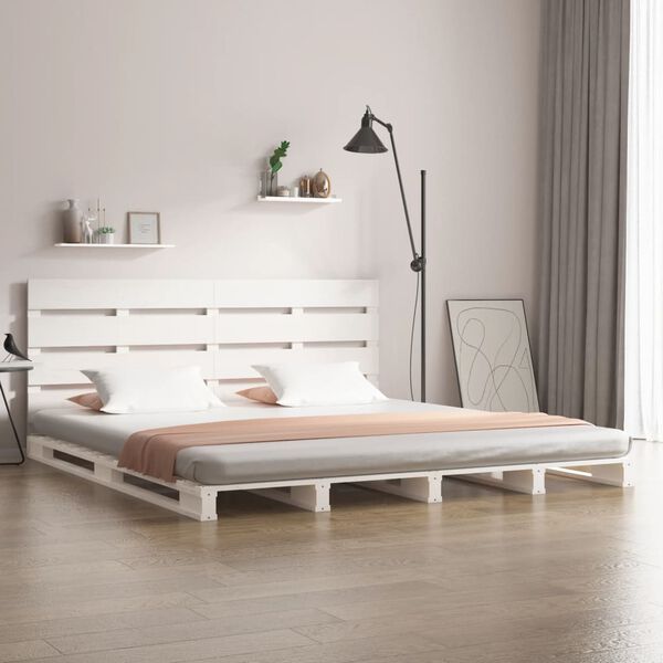 vidaXL Letto senza Materasso Bianco 140x190 cm Legno Massello di Pino