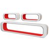vidaXL Mensole a Parete 3 pz Bianche-Rosse in MDF a Cubo per Libri/DVD