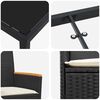 vidaXL Set da Pranzo per Giardino 7 pcs Nero polyrattan