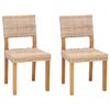 vidaXL Sedia da pranzo 2 pz Rattan Kubu Naturale 46 x 55 x 84 cm
