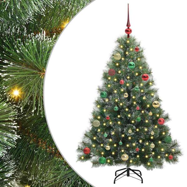 vidaXL Albero di Natale artificiale con 150 LED Verde 150 cm PE e PVC