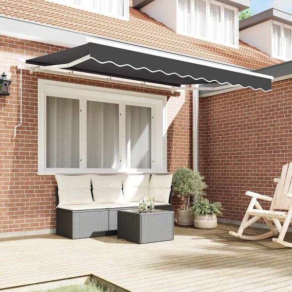 vidaXL Telo di ricambio per tenda da sole Antracite 330 x 195 cm