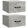 vidaXL Comodini a Muro 2 pz Grigio Cemento 35x35x20 cm