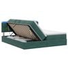 vidaXL Letto con contenitore LED e materasso Verde Scuro 200 x 200 cm