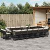 vidaXL Set da Pranzo da Giardino 17 pz con Cuscini Nero in Polyrattan