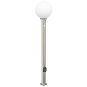 vidaXL Lampada a paletto con sensore e presa 120 cm Acciaio Inox IP44