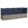 vidaXL Divano da giardino Grigio 227 x 62 x 69 cm polyrattan