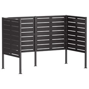 vidaXL Schermo per bidone della spazzatura 167 x 85 x 113 cm Acciaio
