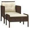 vidaXL Set Divani da Giardino 2 pz con Cuscini in Polyrattan Marrone