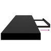 vidaXL Scaffali a Parete 2 pz Nero Lucido 120x23,5x3,8 cm in MDF