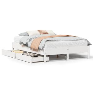 vidaXL Letto senza Materasso Bianco 120x200 cm Legno Massello di Pino