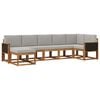 vidaXL Set di divani da esterno 7 pz Naturale e Grigio Chiaro