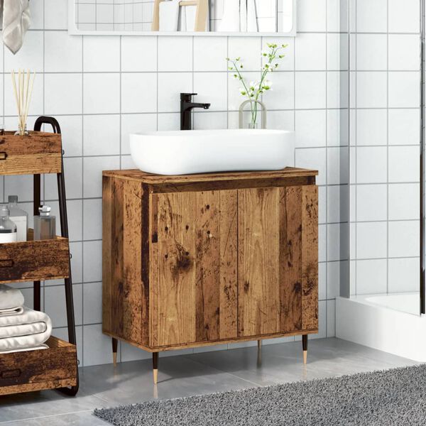 vidaXL Mobile da Bagno Legno Antico 58x33x60 cm in Truciolato