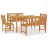 vidaXL Set da Pranzo per Giardino 5 pz in Legno Massello di Teak