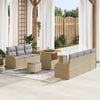 vidaXL Set Divano da Giardino con cuscino 10 pcs Beige polyrattan