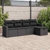 vidaXL Set Divani da Giardino 5 pz con Cuscini in Polyrattan Nero