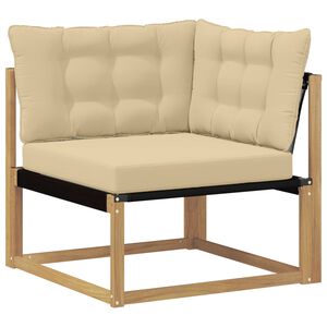 vidaXL Divano Angolare da Esterno Legno di Acacia Massello e Textilene